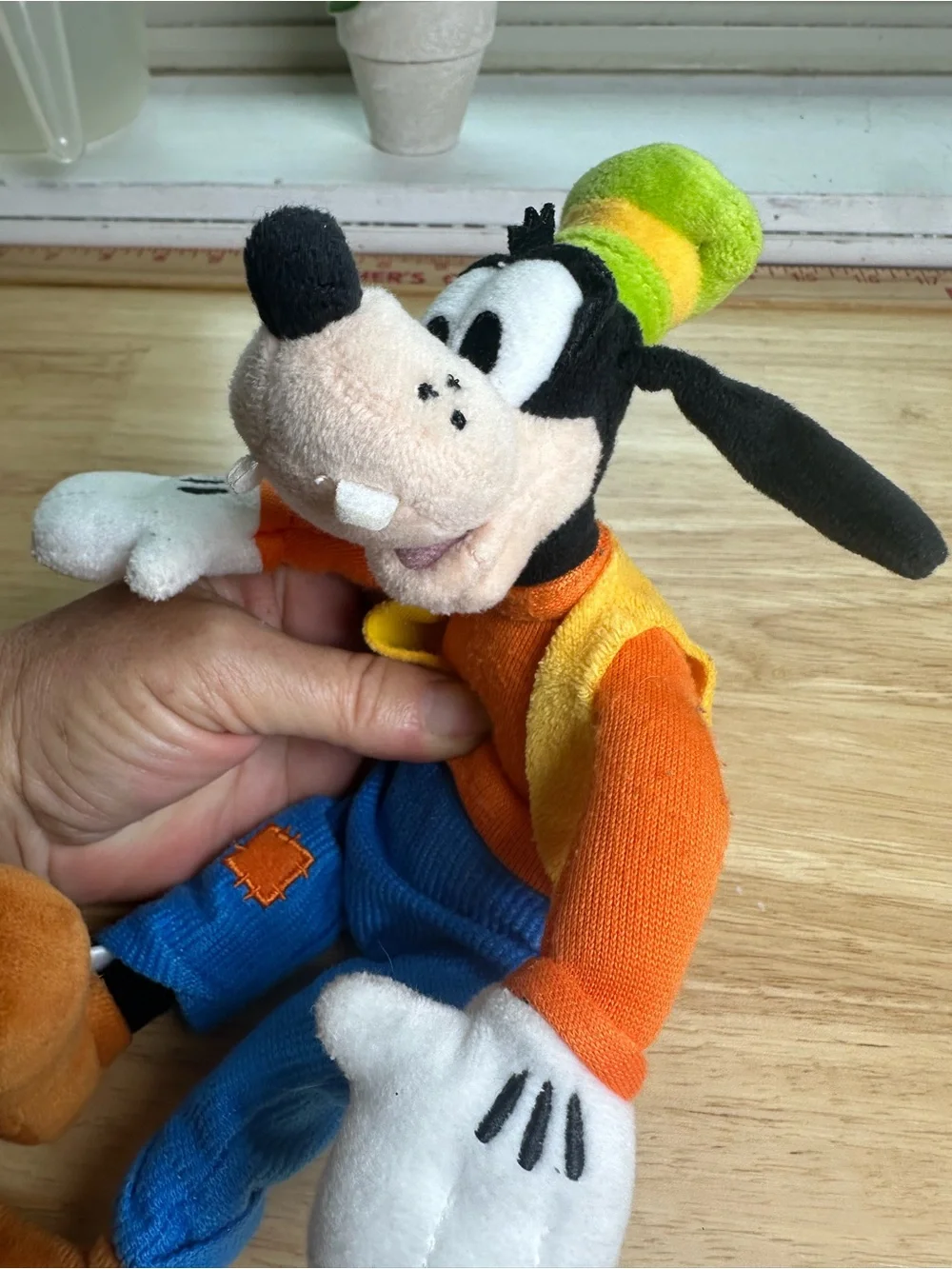 Disney parks collectible Goofy Plush in Orange, Blue & Green Outfit